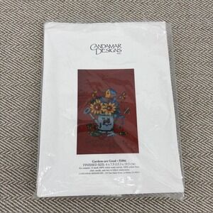 Gardens are Good" Candamar Designs Waste Canvas Counted Cross Stitch Kit 51006